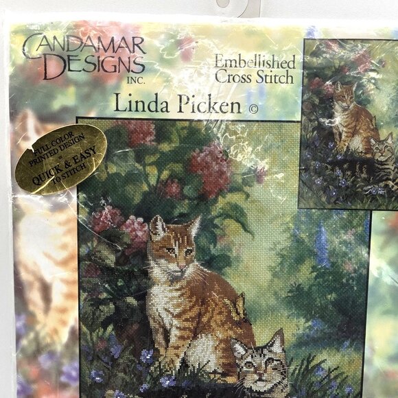 Candamar Designs Cats Hobbs & Topper Picture Embellished Cross Stitch Kit 51069 - Picture 3 of 5